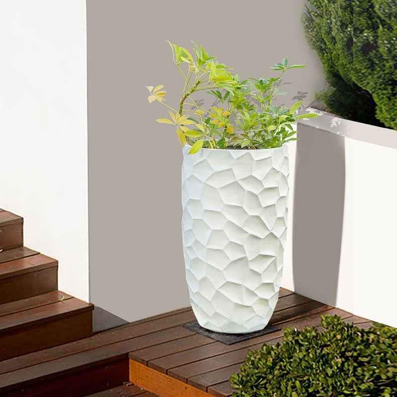 Wrought Studio™ Govind 22'' H Handmade White Geometric Fiber Wrought Studio™ Govind 22'' H Handmade White Geometric Fiber
